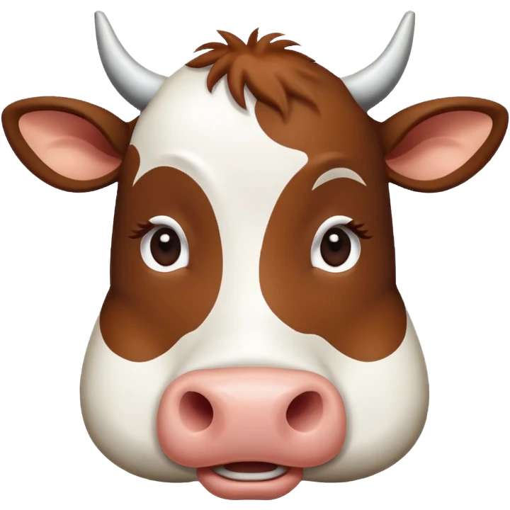 Flat design style cow emoji