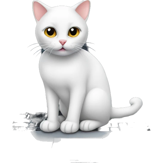 Kitty sitting on a laptop emoji