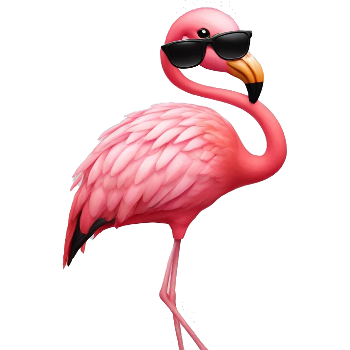 Flamingo with sunglasses emoji