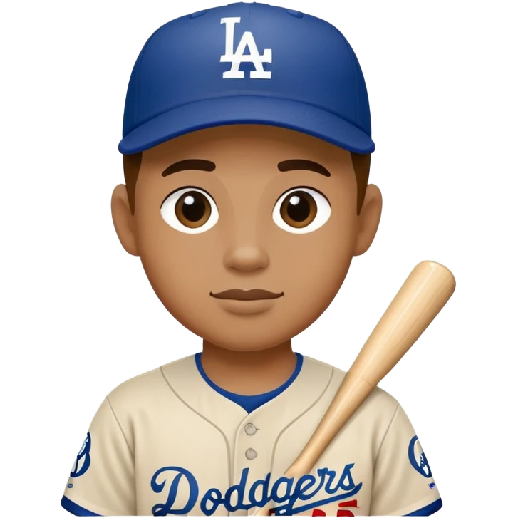 Use my picture with Dodgers baseball attire  emoji