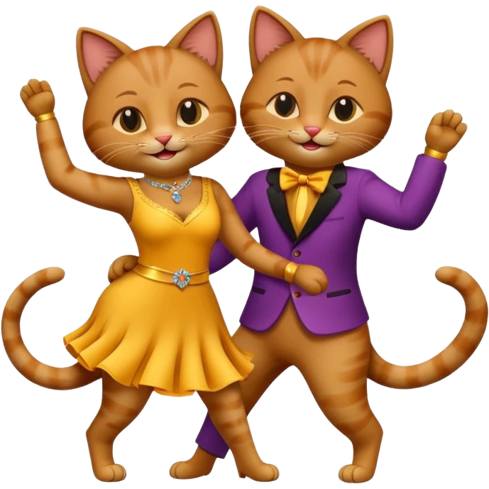 Cats couple salsa dancing  emoji