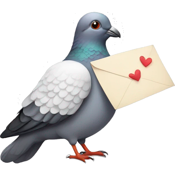 Messager pigeon with a love letter  emoji