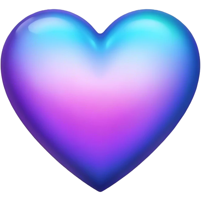 Gradient iridescent purple indigo blue cyan heart emoji