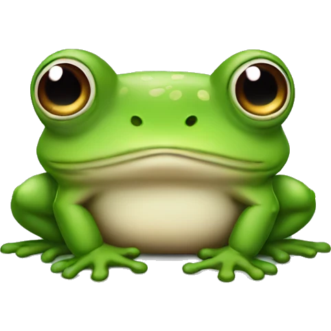 Round little grumpy frog emoji
