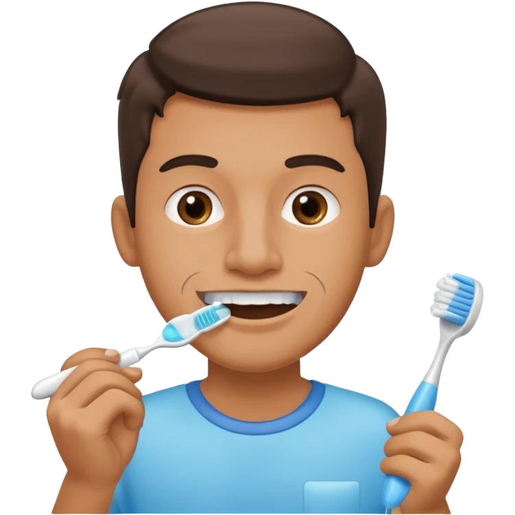 man brushing his teeth emoji