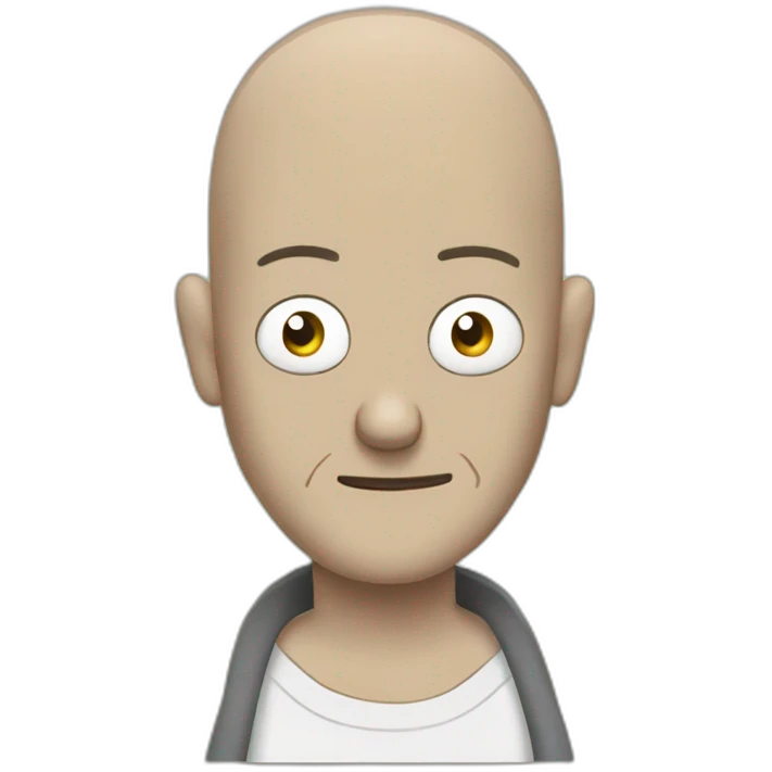 Tattooed bald man style Rick and Morty emoji