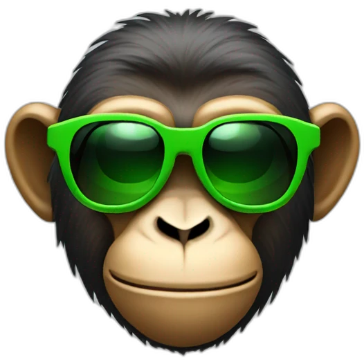 A monkey with green sunglasses  emoji