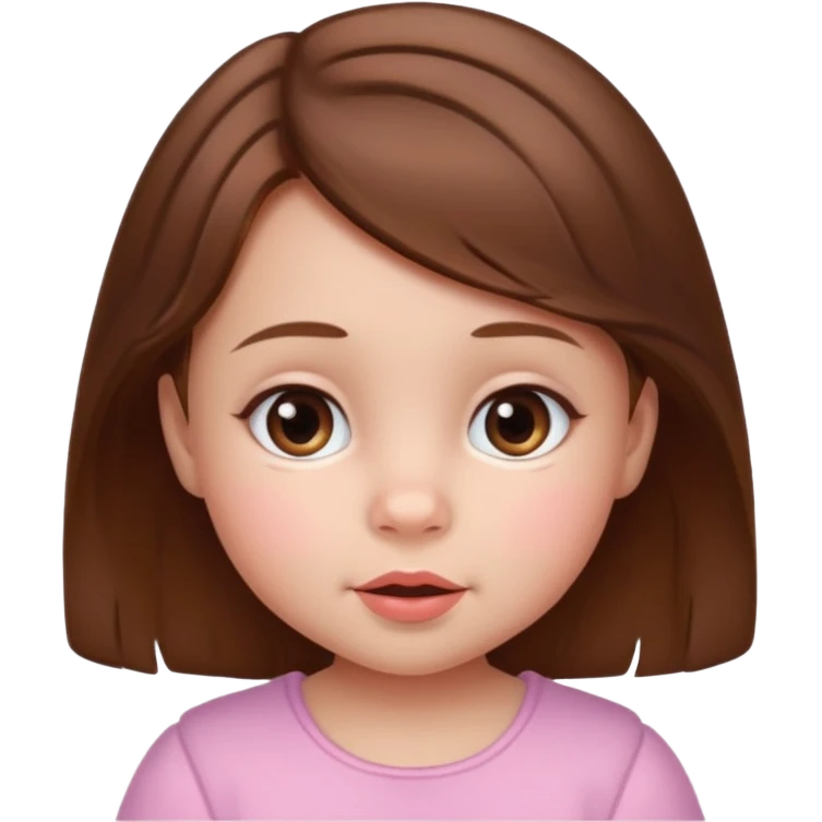 create a baby girl emoji from the 60. with brown hair emoji