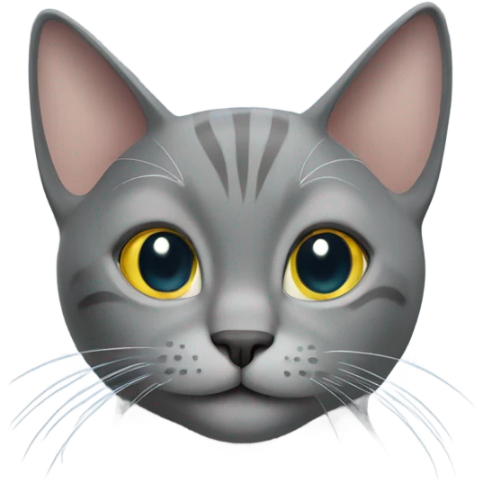 Grey cat saying hi emoji