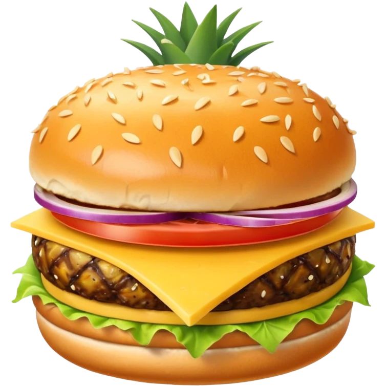 Pinapple in a burger emoji
