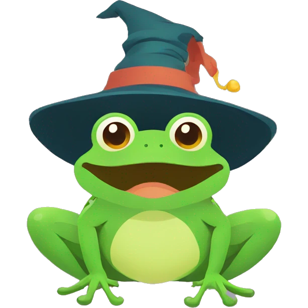 frog wizard flat design style emoji