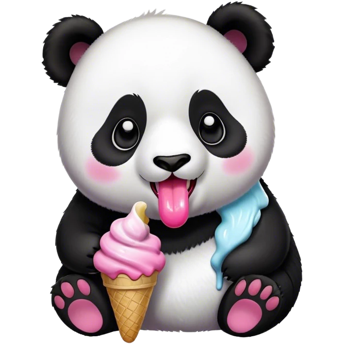 Panda eating ice cream emoji