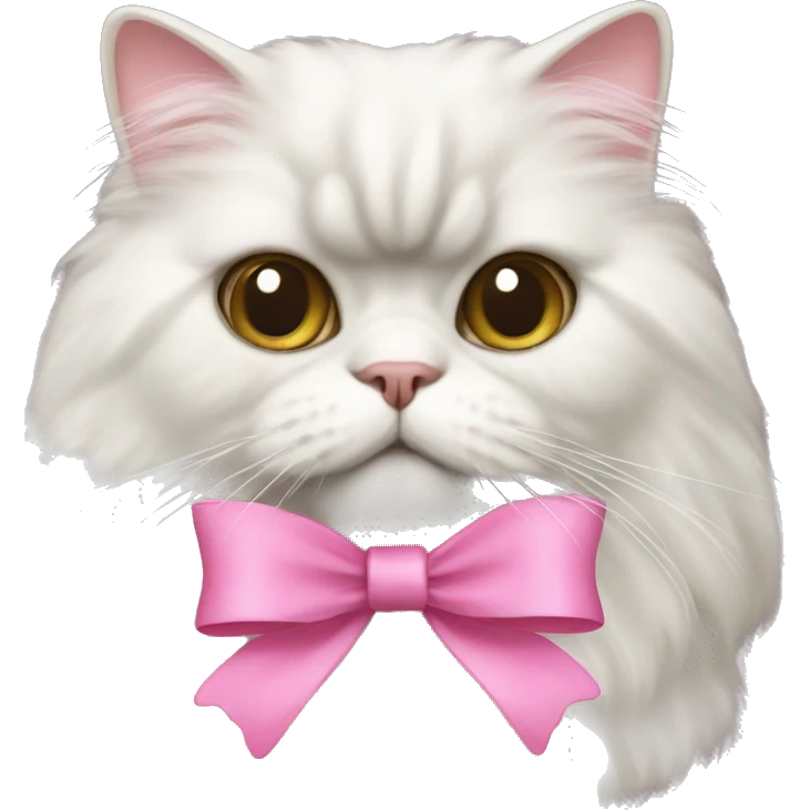 A persian cat with a pink bow emoji