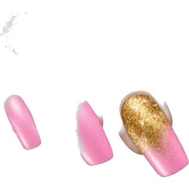 Pink nails and gold sparkle  emoji