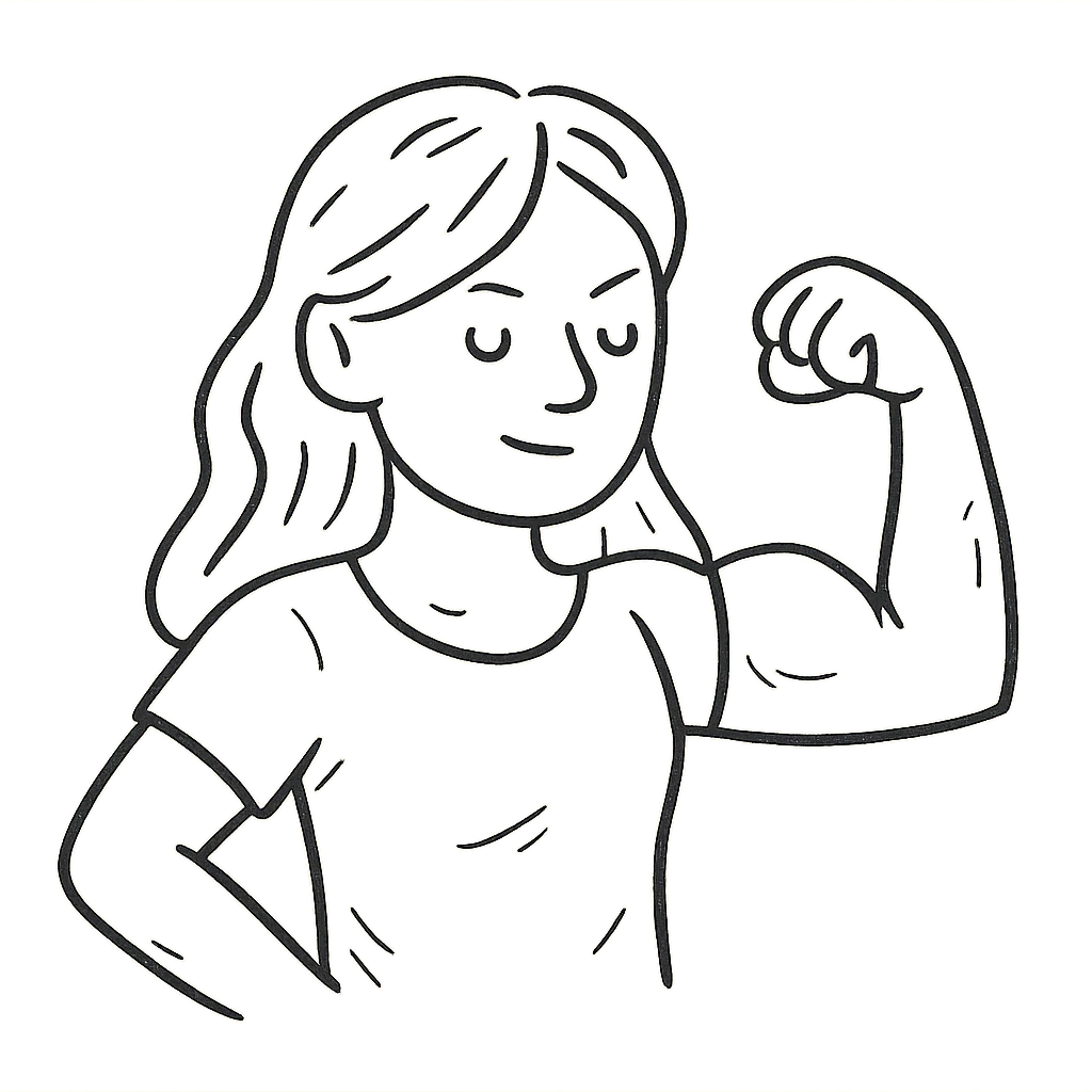 strong blond woman flexing emoji