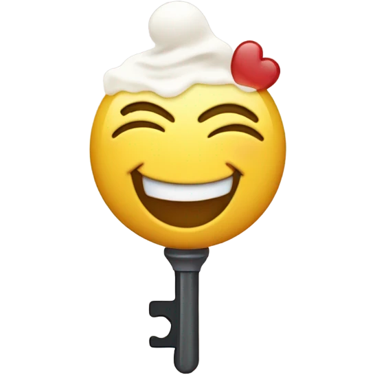 Happy emoji with a key and salt emoji