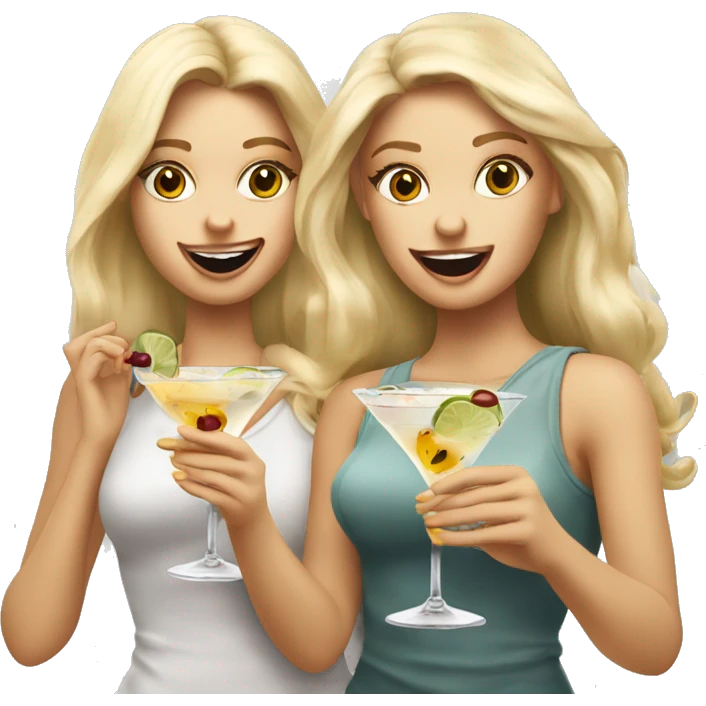 Two pretty blonde girls holding dirty martinis emoji