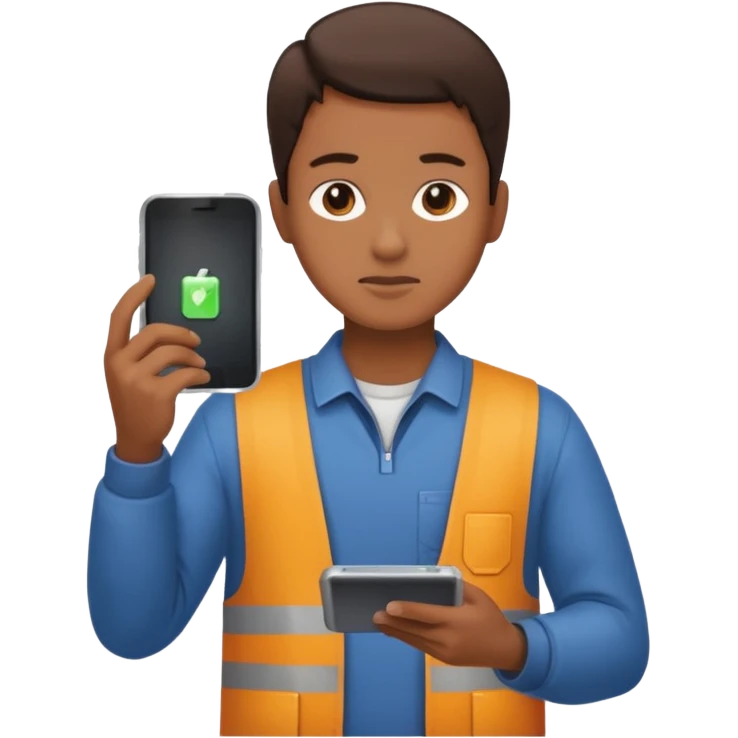 repairing an electronic device standing front emoji