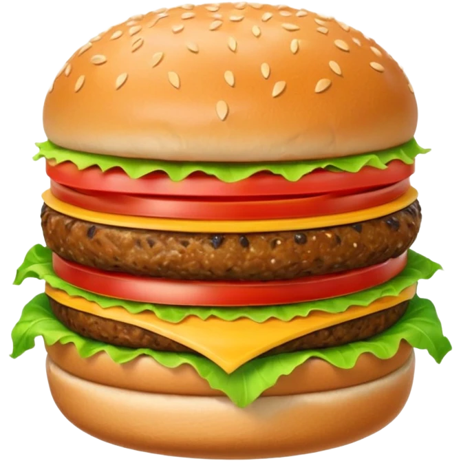 burger character with eyes and mouth emoji