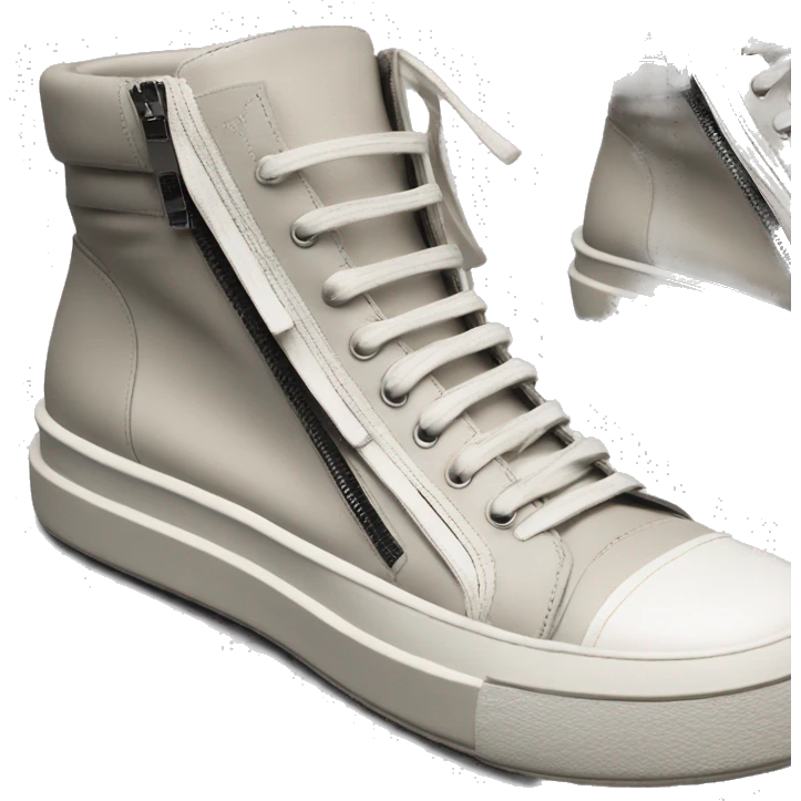 Rick owens geobasket sneaker zip hightop detailed emoji