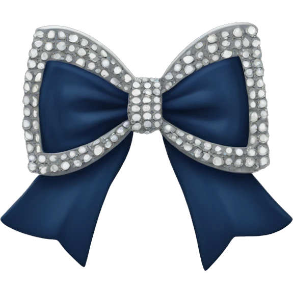 navy bow with silver rinestones emoji