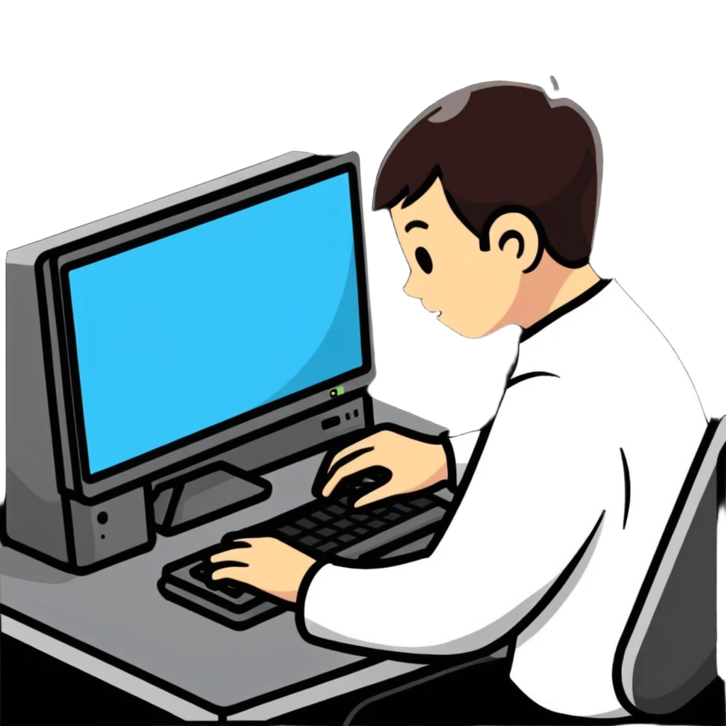 programmer coding at computer emoji