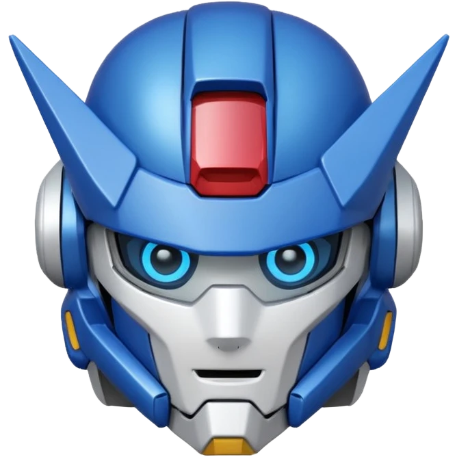 Gundam head with visor emoji