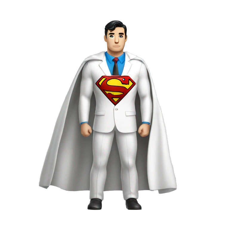 White suit superman with chest letter U emoji