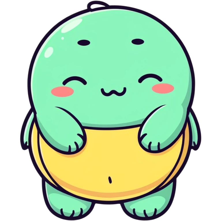 a stomach with a sad crying face, cartoonish sticker style emoji