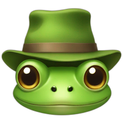 Frog with hat emoji
