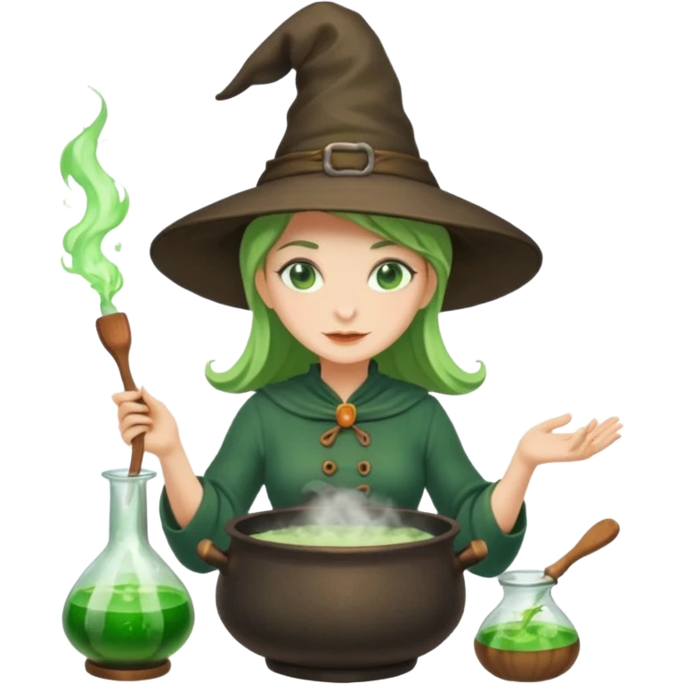 green witch cooking potion emoji