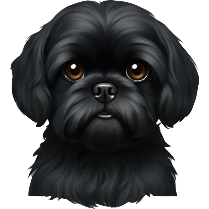 All black Shih Tzu all black emoji