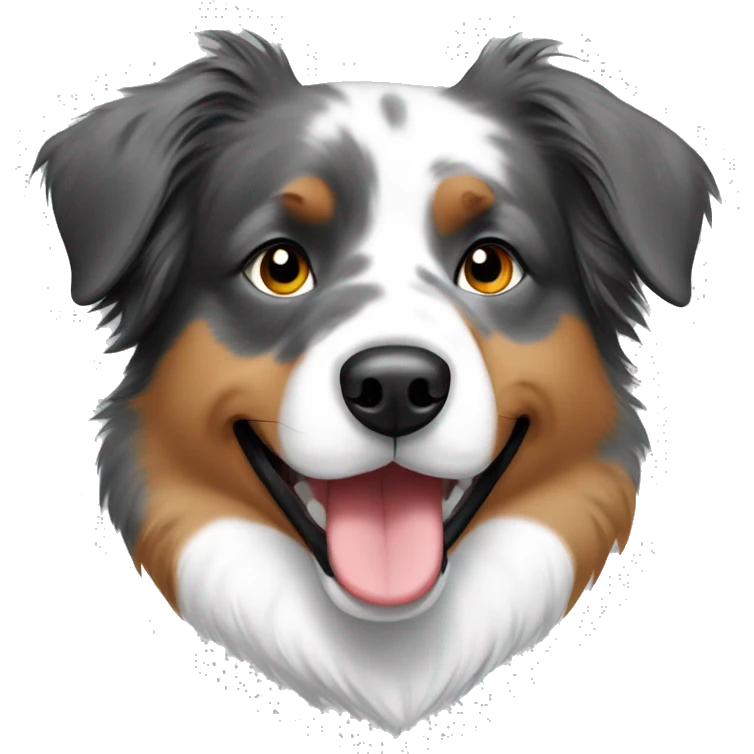 Australian shepherd 3 color in love emoji