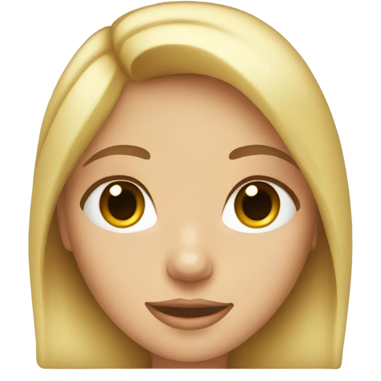Blonde girl brown eyes emoji