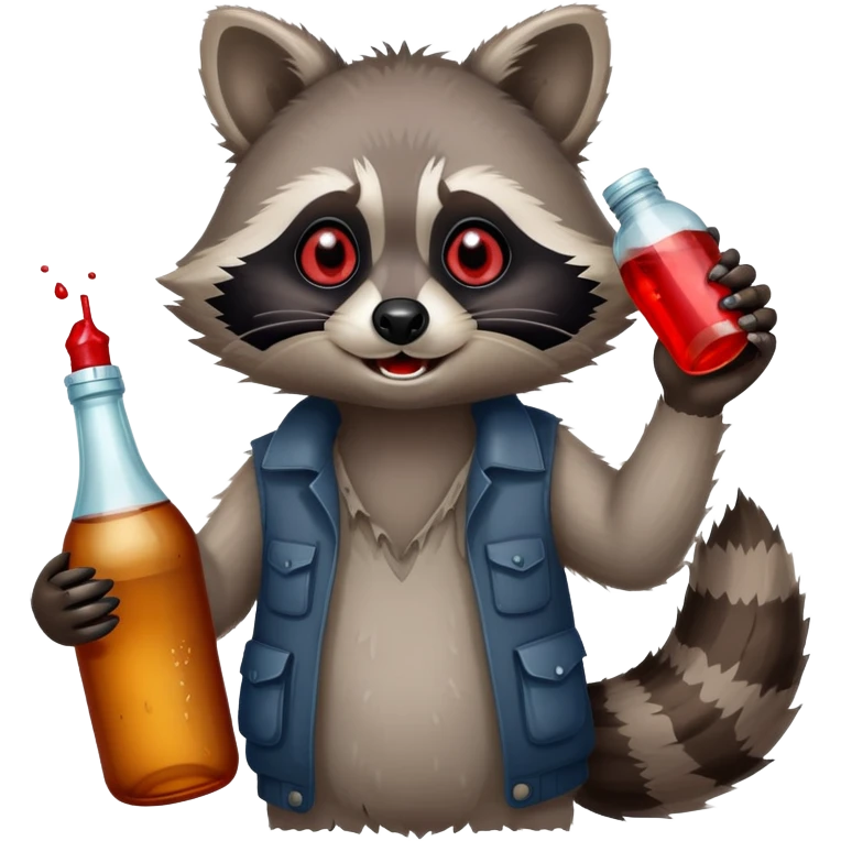 Drunk raccoon emoji
