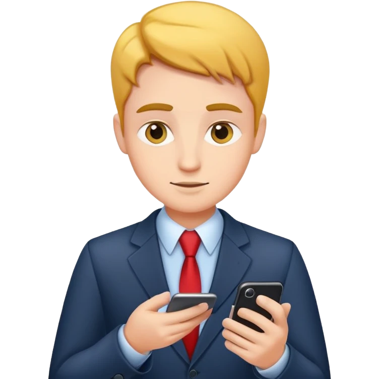 Business salesperson checking sales data on smartphone emoji