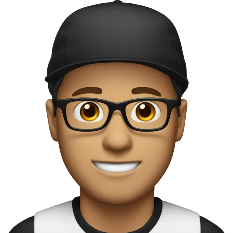 white guy with black cap and glasses and black earrings emoji