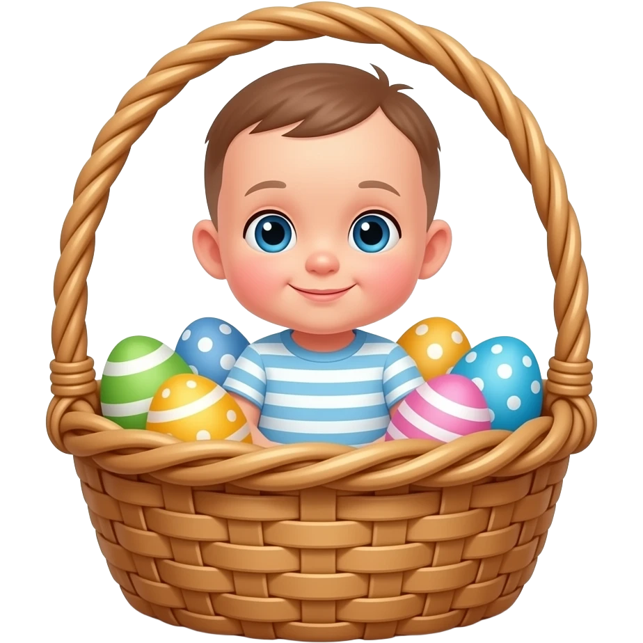 Babysitting in an Easter basket emoji