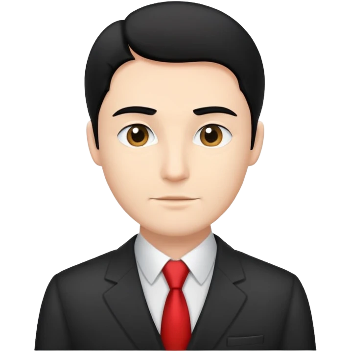chico con cabello negro piel blanca con facie delgada, que se le vea formal como que fuera un vendedor  emoji