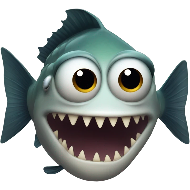 Creepy front facing fish emoji