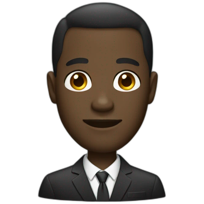 black man in suit emoji