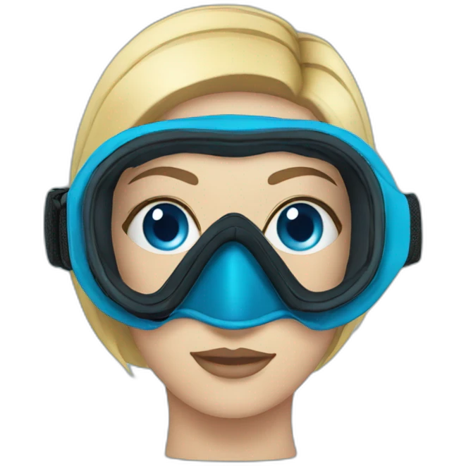 woman diving mask with blue eyes emoji