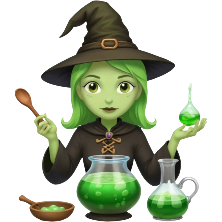 green witch cooking potion emoji