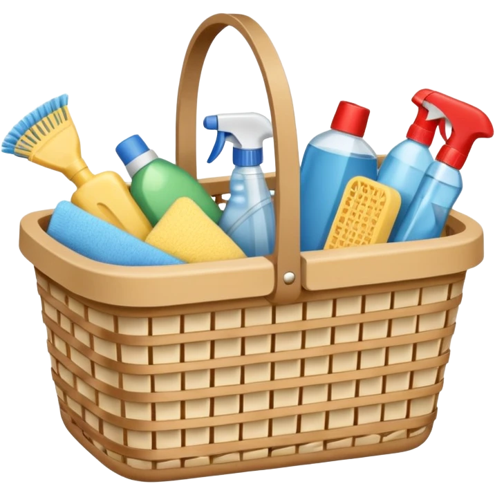 cleaning basket with nuteral color emoji