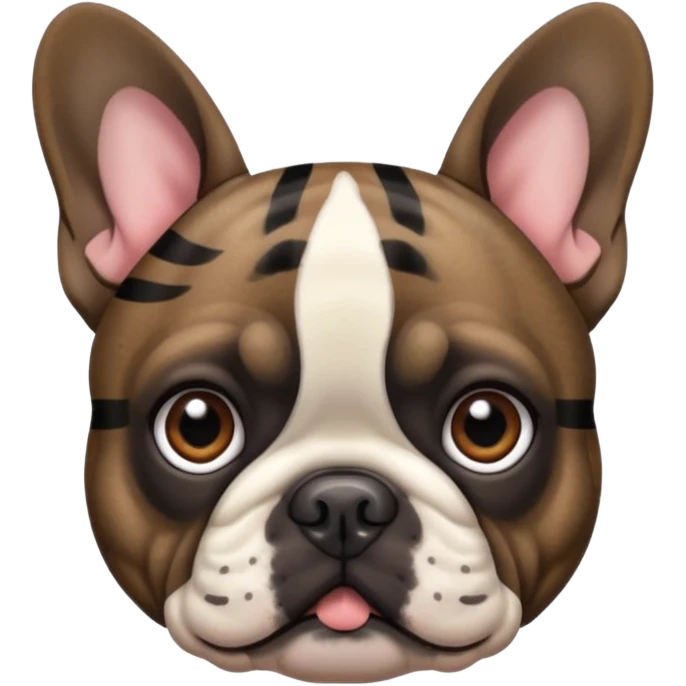 Dark drown Brindle With black stripes French bulldog emoji