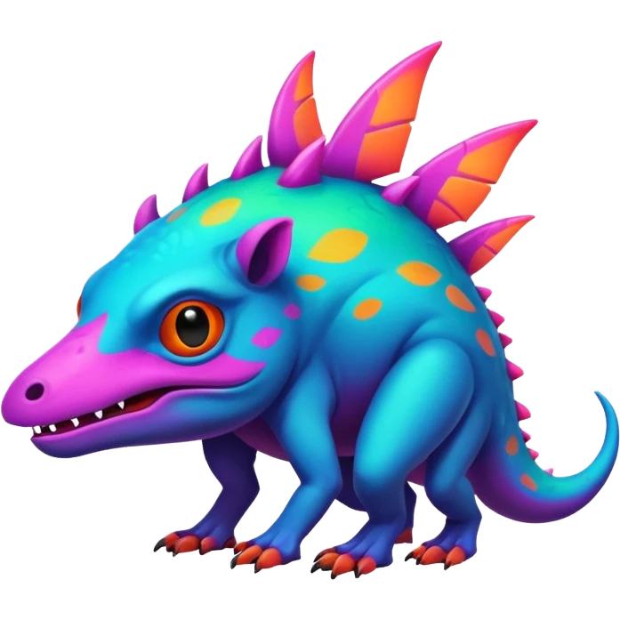 Dark vibrant pastel bright neon colorful edgy exotic painted Fakémon-Pokémon-Vernid-creature emoji