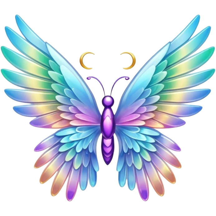 Sparkly glossy Pastel iridescent glass wings  emoji
