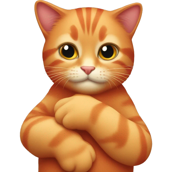 Red cat in his arms emoji