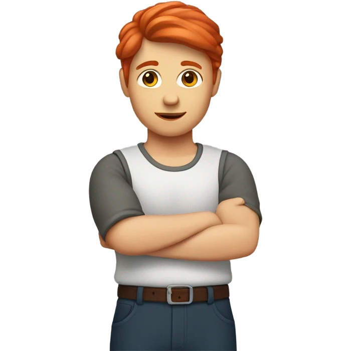 Red head holding arm out emoji