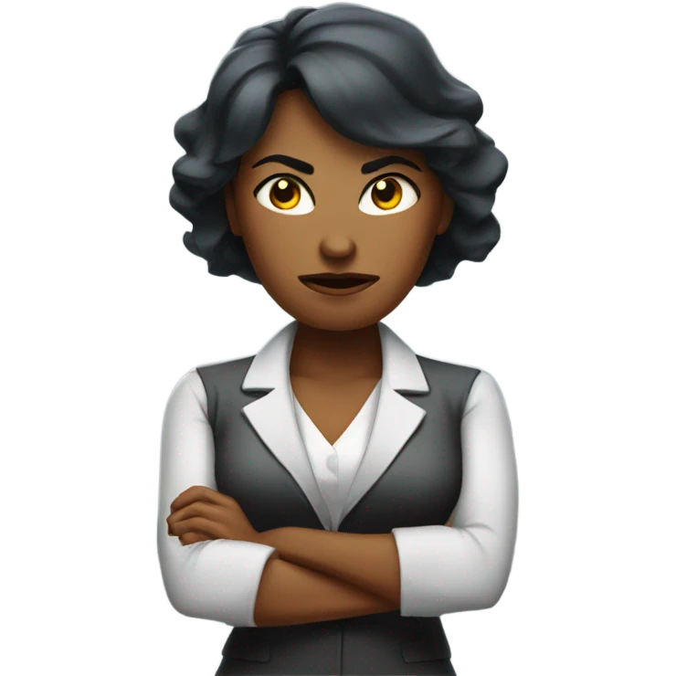 Angry arms crossed business woman emoji